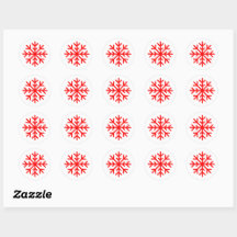 Sticker Red Snowflake rond 1,5 po