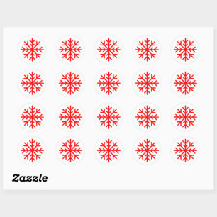 Sticker Red Snowflake rond 1,5 po