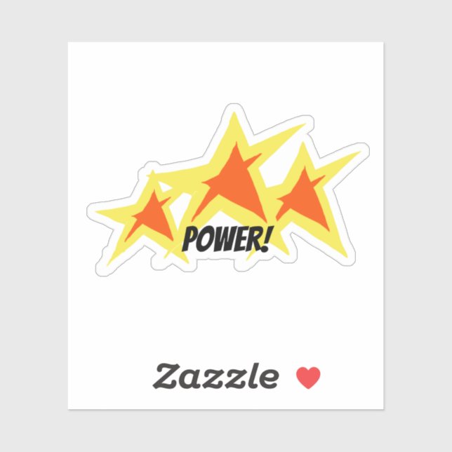 Sticker Red Yellow Star Power (Feuille)