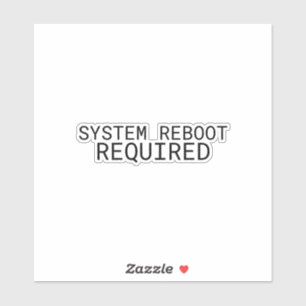 Sticker Redémarrage du système requis Machine à écrire min