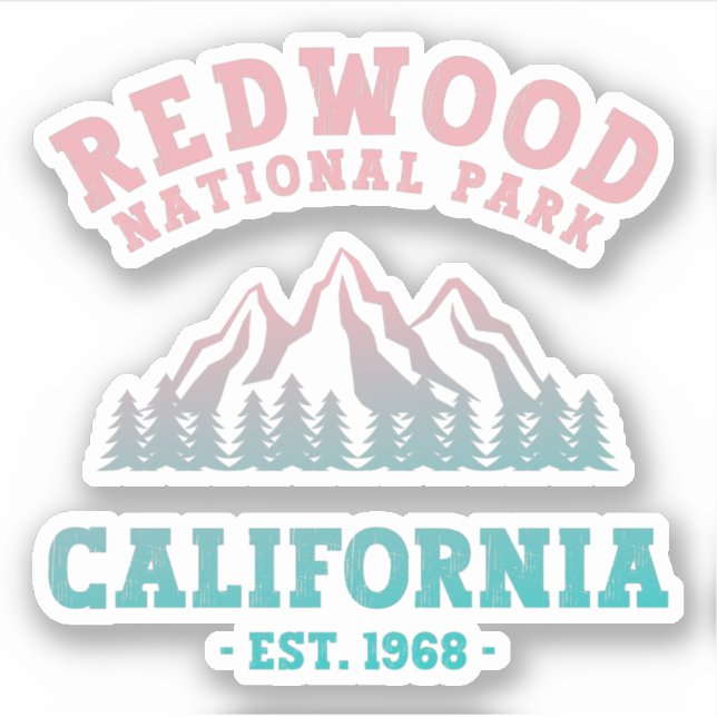 Sticker Redwood National Park California Gradient (Devant)