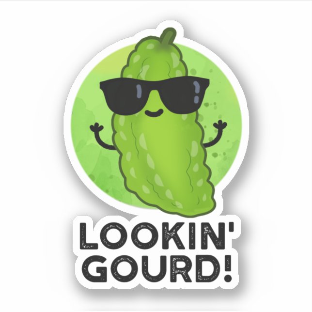 Sticker Regard Gourd Funny Cool Veggie Pun (Devant)