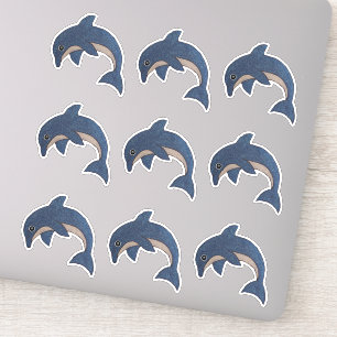 Sticker Regard sautant blanc bleu-foncé de parties