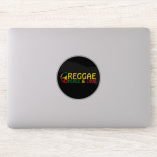 Sticker Reggae art avec des mots positifs Paix et Amour