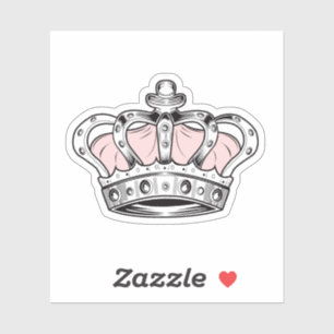 Sticker Reine Couronne Rose Royale Féminine Glamour Esthét