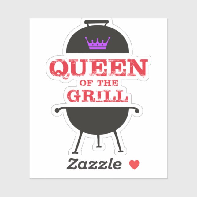 Sticker Reine Du Grill, Rouge Couronne Violet (Feuille)