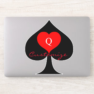 Sticker Reine noire des pique Coeur rouge Thunder_Cove