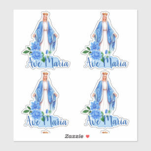 Sticker Religieux floral béni par catholique de Vierge