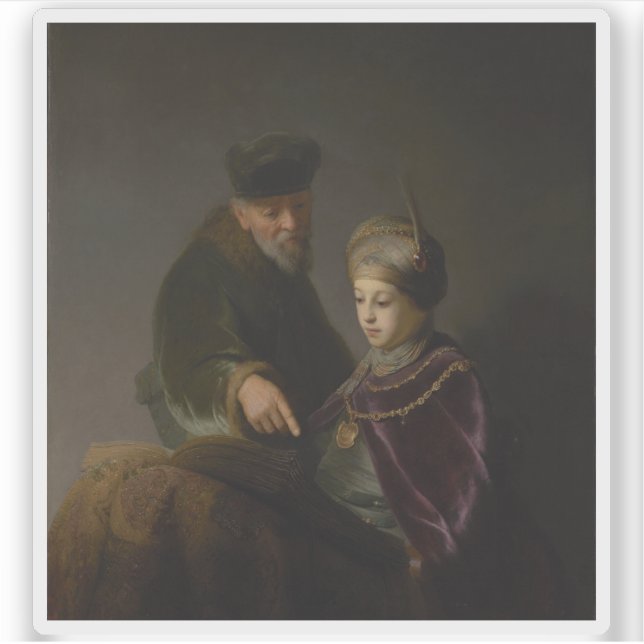 Sticker Rembrandt - Un jeune boursier et son tuteur (Devant)