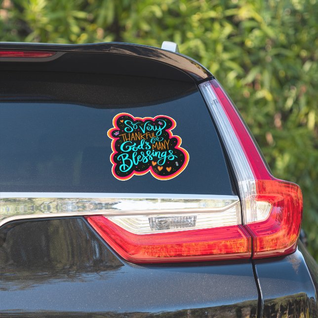 Sticker Remerciements pour les Bénédictions de Dieu Inspir (Côté voiture)