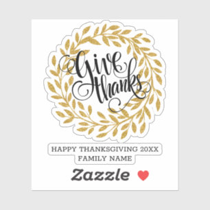 Sticker Remercier la typographie moderne couronne d'or