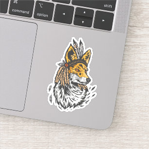 Sticker Renard autochtone indien