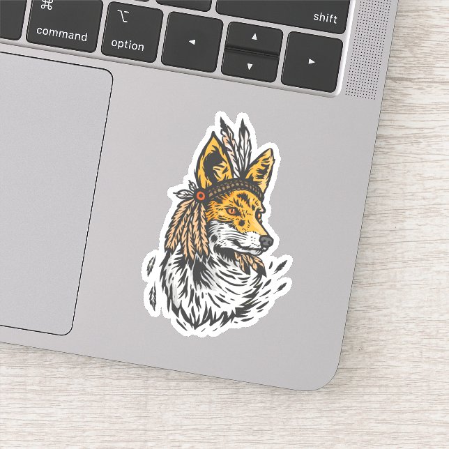 Sticker Renard autochtone indien (Détail)