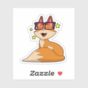 Sticker Renard avec lunettes