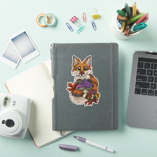 Sticker Renard avec Tabourets d'automne