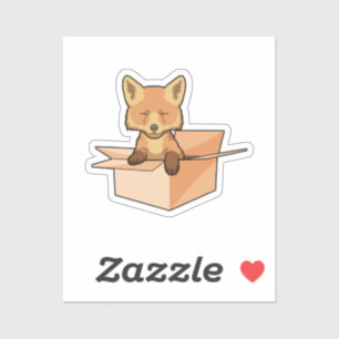 Sticker Renard comme bébé dans la boîte