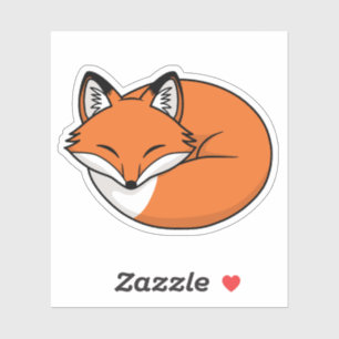 Sticker Renard de dessin animé endormi