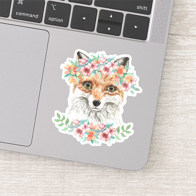 Sticker Renard floral (Détail)