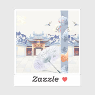 Sticker Rencontre au Temple : Le Parasol de Soie