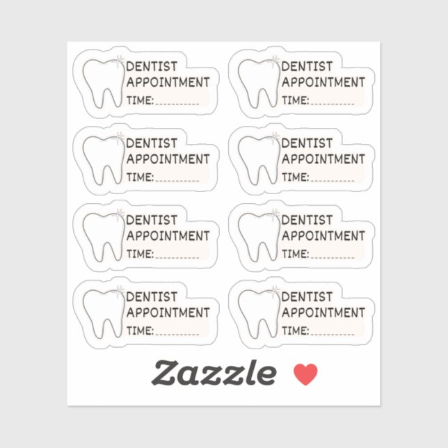 Sticker Rendez-vous pour dentiste Rappel Bujo Planner Cale (Feuille)