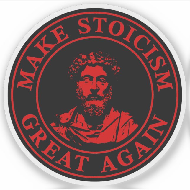 Sticker Rendre le stoïcisme grand (rouge) (Devant)