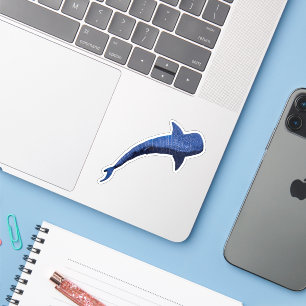 Sticker Rendu de bande dessinée de requin-baleine