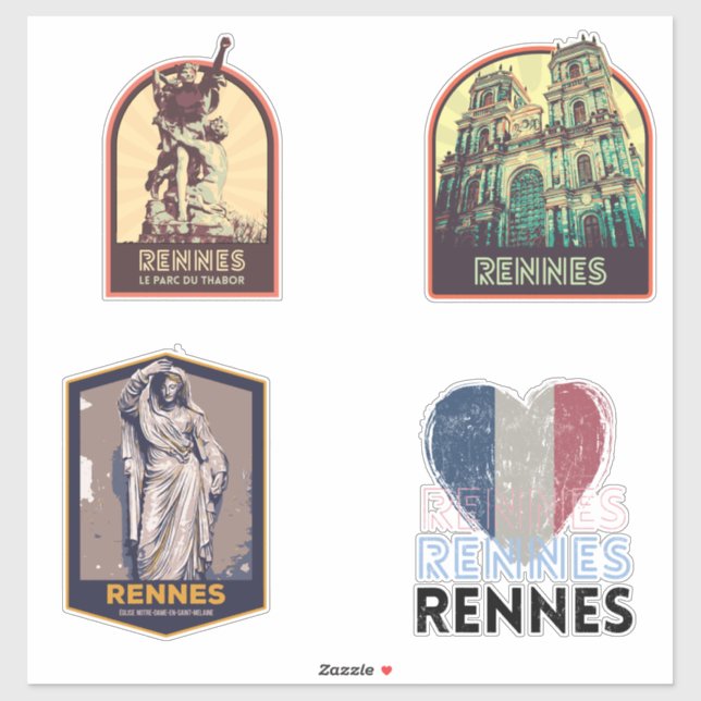 Sticker Rennes City France est mon fier pack de ville (Feuille)