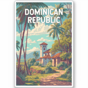 Sticker République dominicaine Illustration Art de voyage
