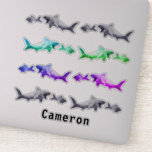 Sticker Requin après plus petit Motif d'argile de poisson 