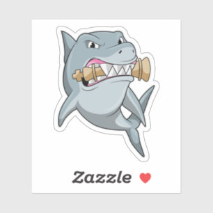 Sticker Requin aux échecs avec pièce d'échecs King