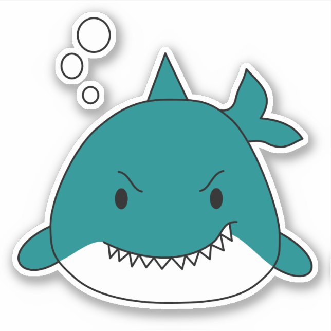 Sticker Requin Bleu Et Blanc (Devant)