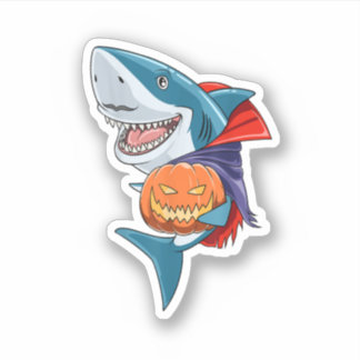 Sticker Requin Halloween Shark Lover Cadeau Citrouille Sha