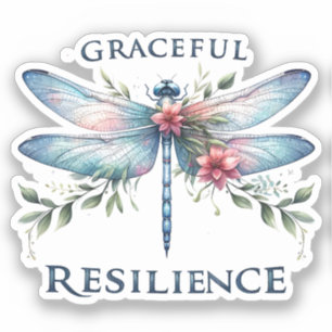 Sticker Résilience gracieuse - libellule artistique