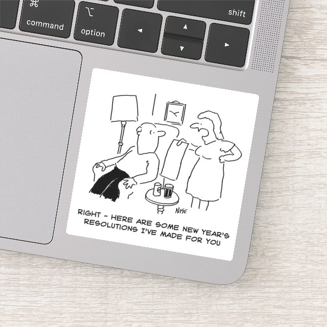 Sticker Résolutions du Nouvel An de la femme pour le mari. (Détail)