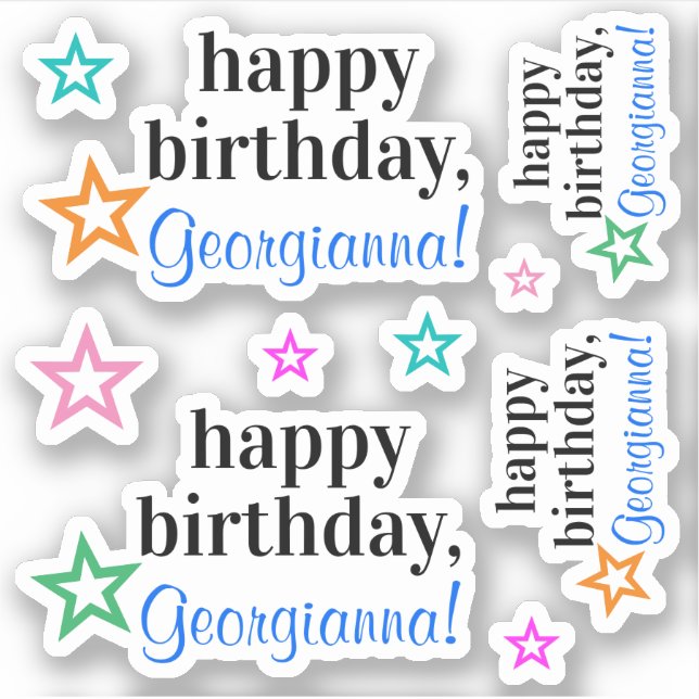 Sticker Respectueux "joyeux anniversaire" + Forme du conto (Devant)