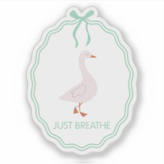 Sticker Respirer tout simplement Cadre de ruban vert d'oie