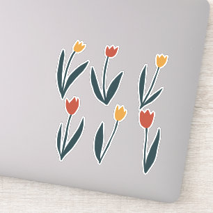 Sticker Ressort floral Pâques de fleur de tulipes