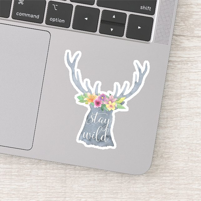 Sticker Restez à l'abri | Citation de la Couronne de fleur (Détail)