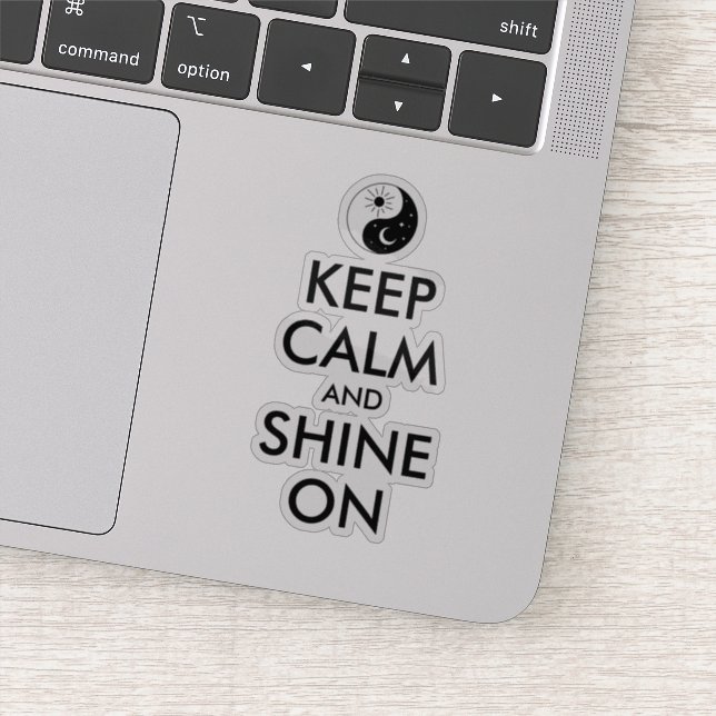 Sticker Restez calme et brillant sur l'autocollant de l'or (Détail)