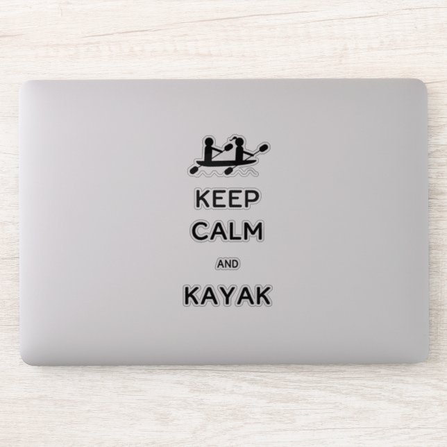 Sticker Restez calme et Kayak avec moi (Ordinateur)