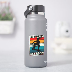 Sticker Restez Calme Retro Sunset Skateboard Kiss Cut Viny
