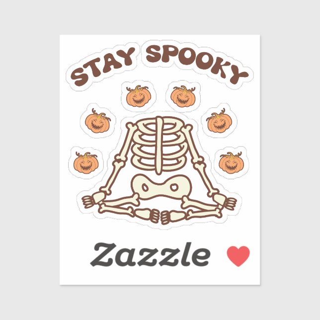 Sticker Restez Éffrayant Halloween Rétro Super (Feuille)