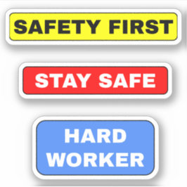 Sticker Restez en sécurité Hardhat - Travailleur dur simpl