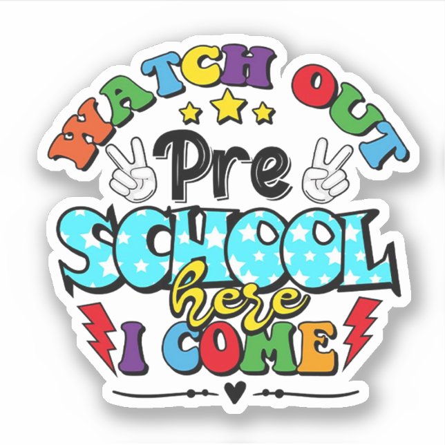 Sticker Retour à l'école méfiez-vous de l'école maternelle (Devant)