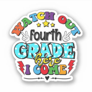 Sticker Retour À L'École Suivre La Quatrième Année Je Vien