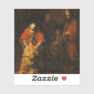 Sticker Retour du fils prodigue par Rembrandt van Rijn