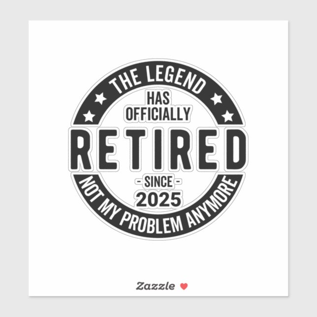 Sticker Retraité 2025 Plus mon problème - Retraite (Feuille)