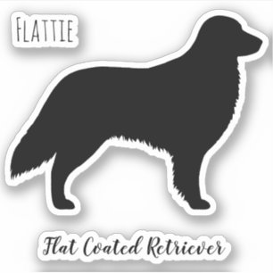 Sticker Retrieur à revêtement plat Silhouette Flattie Chie