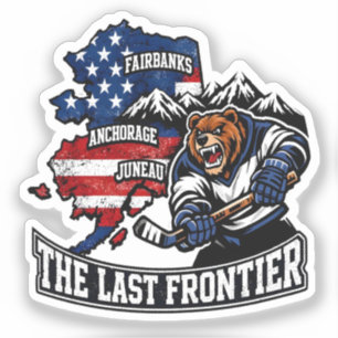Sticker Retro Alaska The Last Frontier Carte de hockey sur