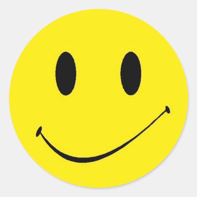 Sticker Retro amusant Jaune joyeux symbole visage (Devant)